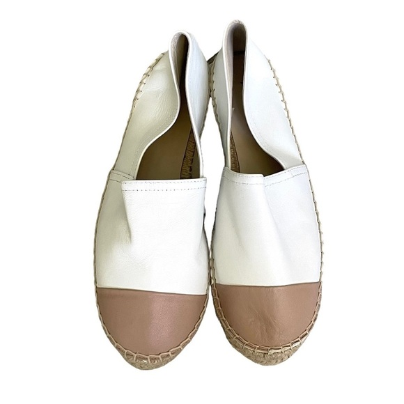 Aldo Leather Slip-On Espadrilles Shoes Made In Spain  White Tan 8.5 - Picture 7 of 16
